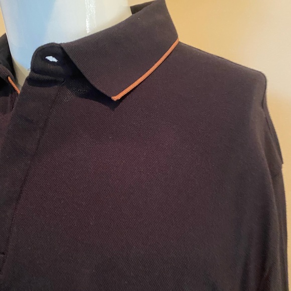 Express Men’s Black with Brown Tipped Collared Polo Pullover Shirt NWT - Picture 3 of 5